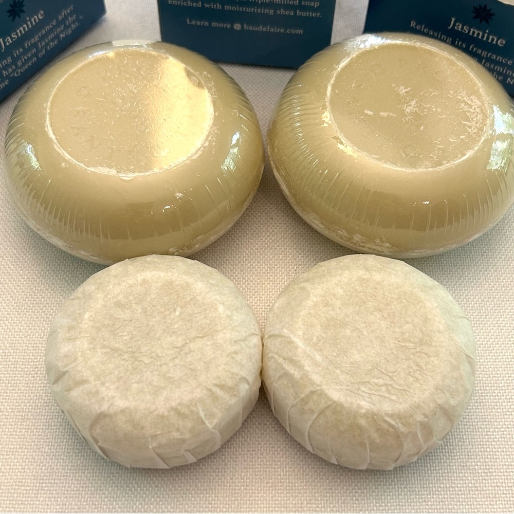 BARE Baudelaire Jasmine Artisan Soap 4 Bars 2 - 7oz & 2 - 2.7oz Made in France - Picture 7 of 16